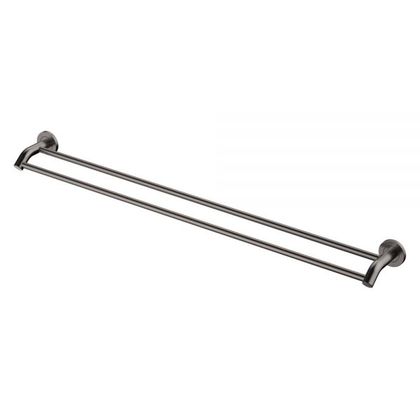 Fienza Kaya Double Towel Rail, 900mm, Gun Metal 82808GM