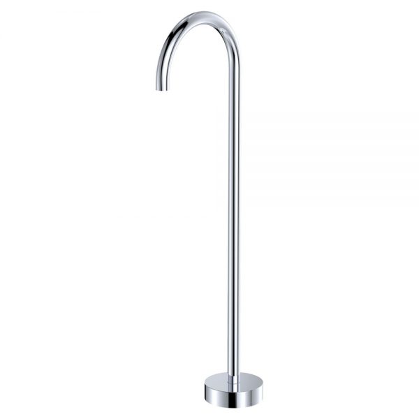 Fienza Kaya Gooseneck Floor Mounted Bath Outlet, Chrome SP8016