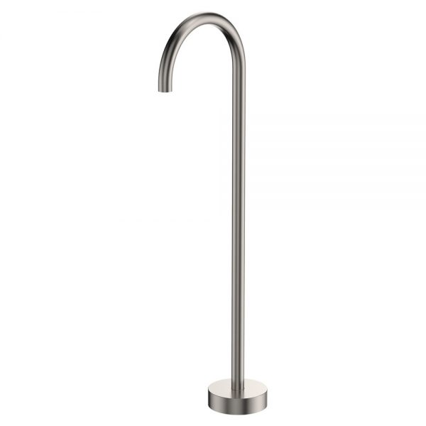 Fienza Kaya Gooseneck Floor Mounted Bath Outlet, Brushed Nickel SP8016BN