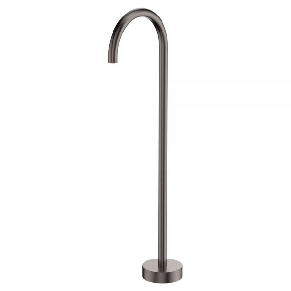 Fienza Kaya Gooseneck Floor Mounted Bath Outlet, Gun Metal SP8016GM