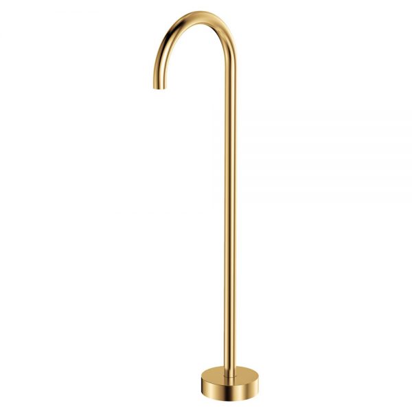 Fienza Kaya Gooseneck Floor Mounted Bath Outlet, Urban Brass SP8016UB