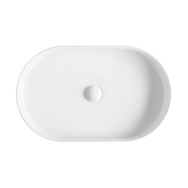 Fienza Eleanor Oval Above Counter Fluted Basin, Matte White