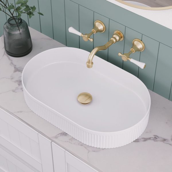 Fienza Eleanor Oval Above Counter Fluted Basin