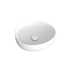 Pebble Small Above Counter Basin, Gloss White