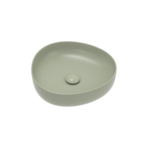 Fienza Pebble Small Above Counter Basin, Matte Olive