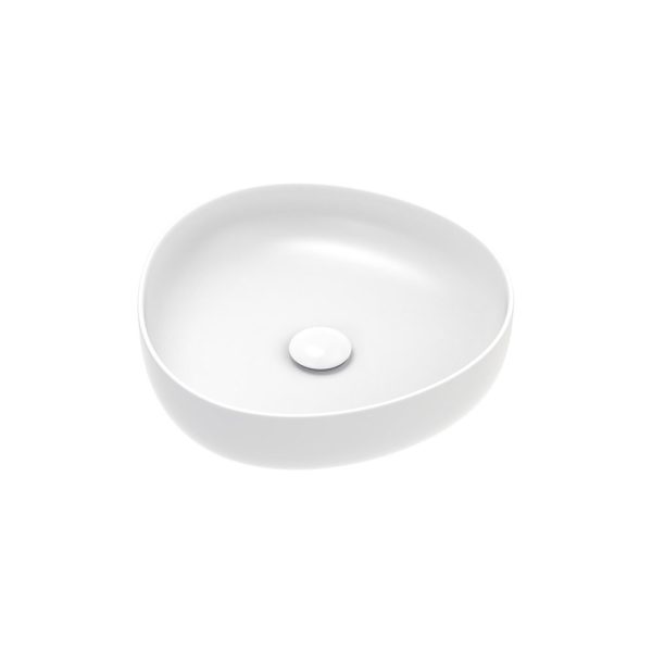 Fienza Pebble Small Above Counter Basin, Matte White