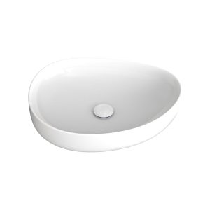 Fienza Pebble Medium Above Counter Basin, Gloss White RB487