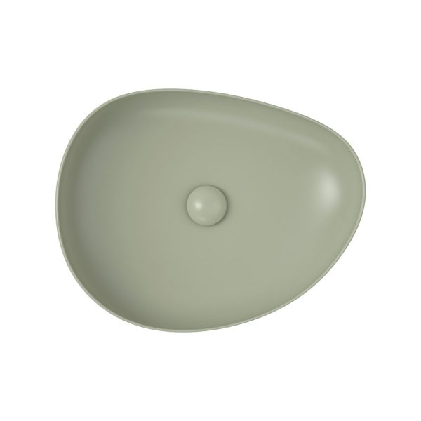 Fienza Pebble Medium Above Counter Basin, Matte Olive