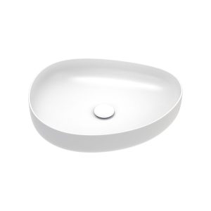 Pebble Medium Above Counter Basin, Matte White