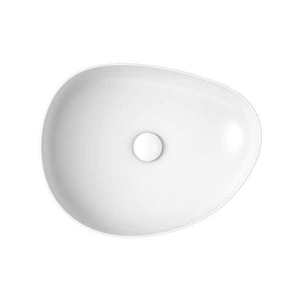 Fienza Pebble Medium Above Counter Basin, Matte White