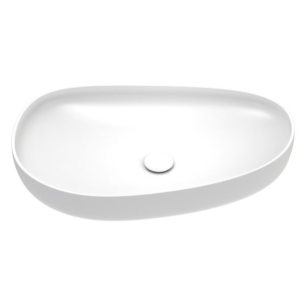 Fienza Pebble Large Above Counter Basin, Matte White