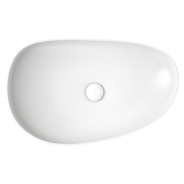 Fienza Pebble Large Above Counter Basin, Matte White