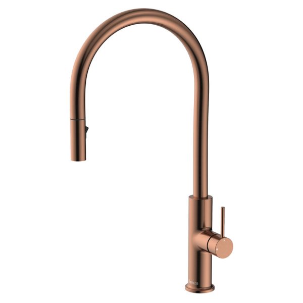 Fienza Kaya Pull-Out Sink Mixer, Brushed Copper 228108CO