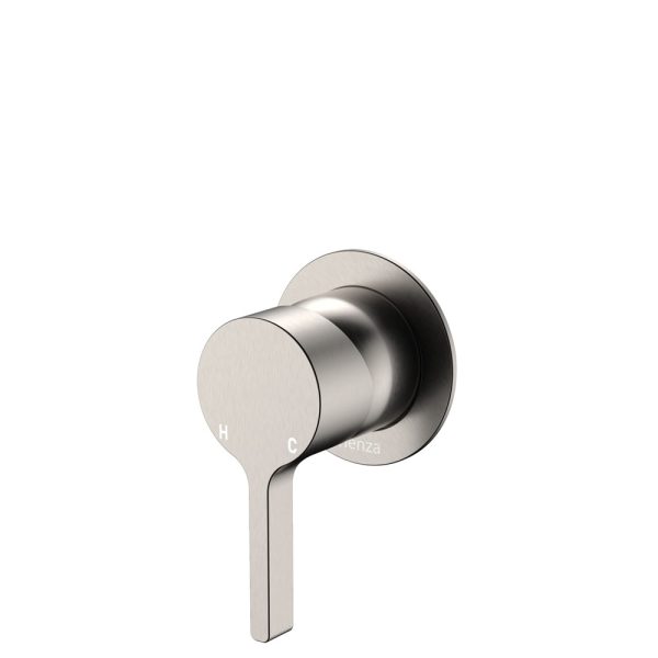 Fienza Sansa Wall Mixer, Small Round Plate, Brushed Nickel 229101BN