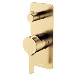 Fienza Sansa Wall Diverter Mixer, Rectangular Plate, Urban Brass 229102UB-2