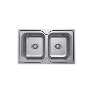 Fienza Tiva 780 Double Kitchen Sink, No Tap Hole 68108