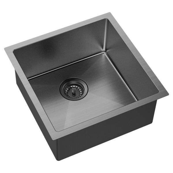 Fienza Hana 32L Single Kitchen Sink, PVD Carbon Metal 68401CM