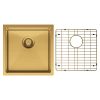 Fienza Hana 32L Single Kitchen Sink Kit, PVD Rugged Brass 68401RB-KIT