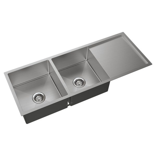 Fienza Hana 29L/29L Double Kitchen Sink with Drainer 68408