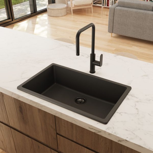 Fienza Kuro Granite 53L Single Bowl Kitchen Sink 68605