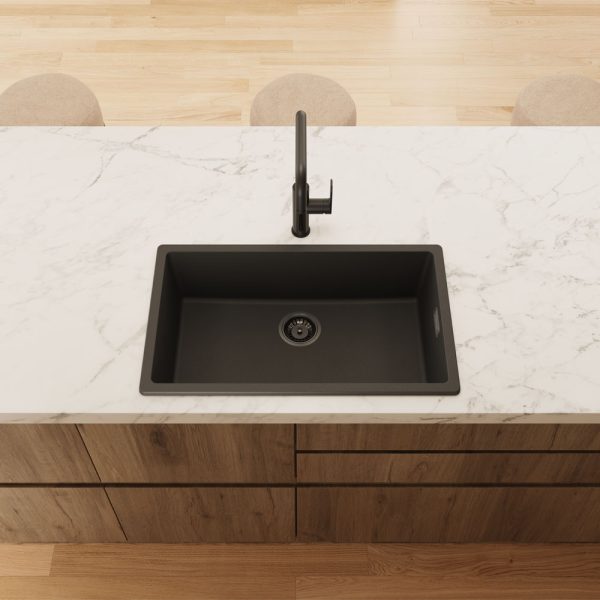 Fienza Kuro Granite 53L Single Bowl Kitchen Sink 68605