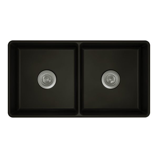 Fienza Benson Double Butler Sink, Matte Black 68709