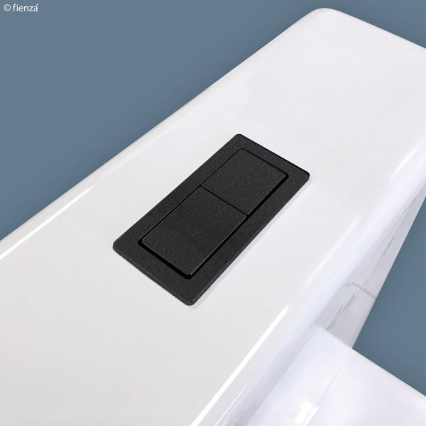 Fienza Back to Wall Toilet Flush Buttons, Matte Black 200784