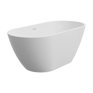 Fienza Koko Freestanding Acrylic Bath, 1500mm with Overflow, Matte White FR11572-OF