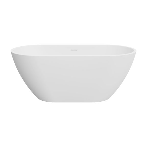 Fienza Koko Freestanding Acrylic Bath, 1500mm with Overflow, Matte White FR11572-OF