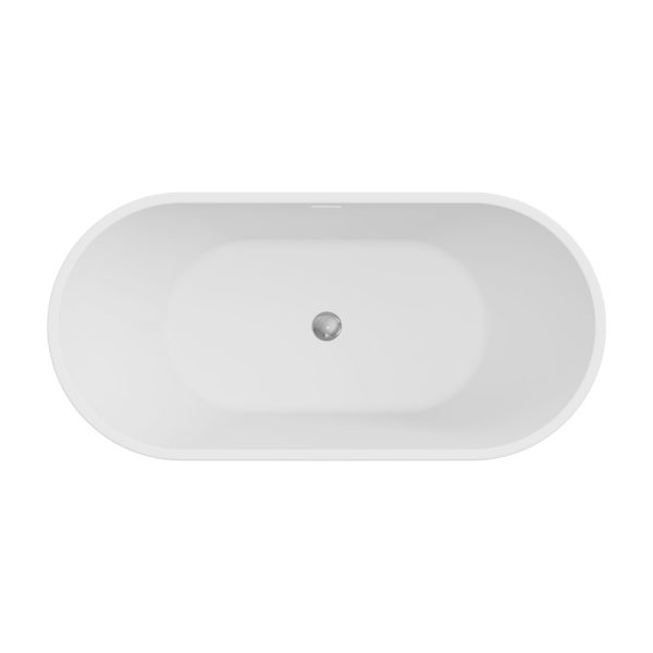 Fienza Koko Freestanding Acrylic Bath, 1500mm with Overflow, Matte White FR11572-OF