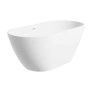 Fienza Koko Freestanding Acrylic Bath with Overflow, 1500mm, Gloss White FR11572GW-OF