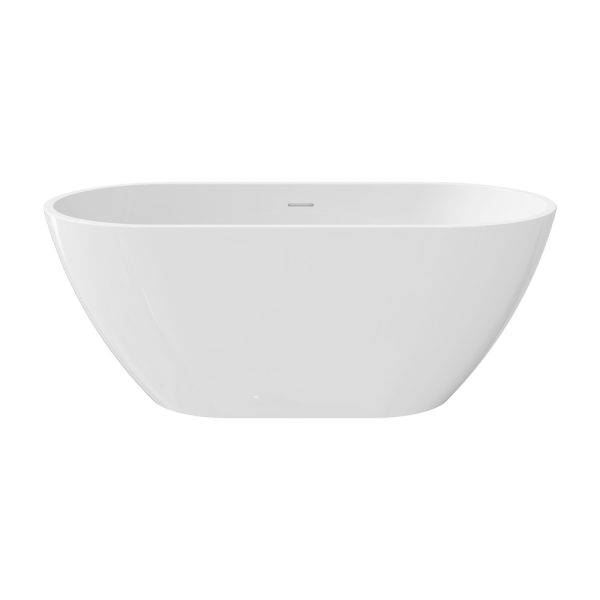 Fienza Koko Freestanding Acrylic Bath with Overflow, 1500mm, Gloss White FR11572GW-OF