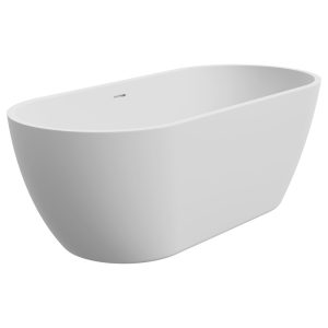 Fienza Koko Freestanding Acrylic Bath, 1680mm with Overflow, Matte White FR11775-OF