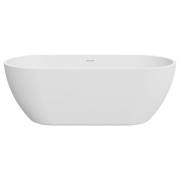 Fienza Koko Freestanding Acrylic Bath, 1680mm with Overflow, Matte White FR11775-OF