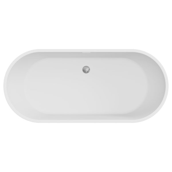 Fienza Koko Freestanding Acrylic Bath, 1680mm with Overflow, Matte White FR11775-OF