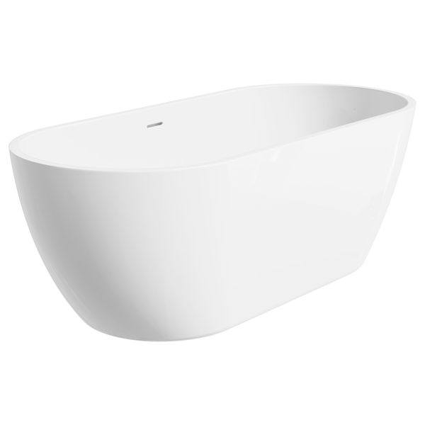 Fienza Koko Freestanding Acrylic Bath, 1680mm with Overflow, Gloss White FR11775GW-OF