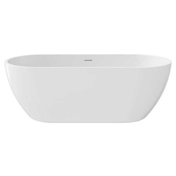 Fienza Koko Freestanding Acrylic Bath, 1680mm with Overflow, Gloss White FR11775GW-OF