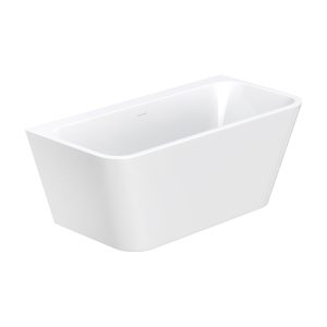 Fienza Delta Back-To-Wall Acrylic Bath with Overflow, Gloss White, 1500mm FR13572-1500-OF