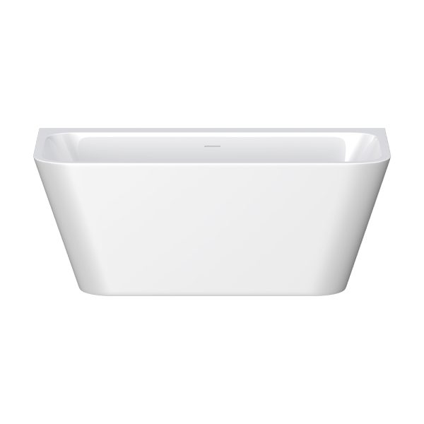 Fienza Delta Back-To-Wall Acrylic Bath with Overflow, Gloss White, 1500mm FR13572-1500-OF