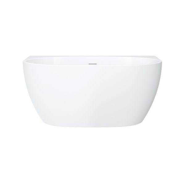 Keeto Back-To-Wall Acrylic Bath with Overflow, 1300mm FR65-1300-OF