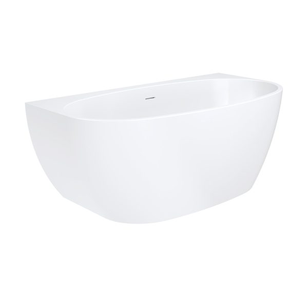 Fienza Keeto Back-To-Wall Acrylic Bath with Overflow, 1500mm FR65-1500-OF