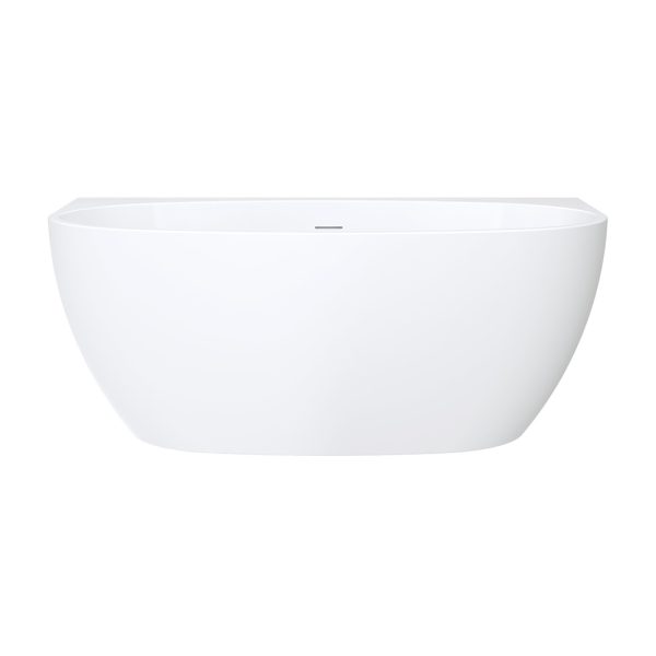 Keeto Back-To-Wall Acrylic Bath with Overflow, 1500mm FR65-1500-OF