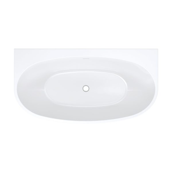 Keeto Back-To-Wall Acrylic Bath with Overflow, 1500mm FR65-1500-OF