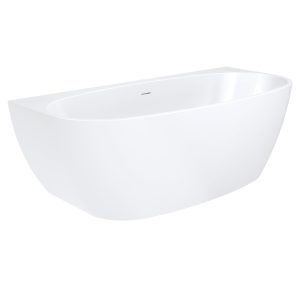 Fienza Keeto Back-To-Wall Acrylic Bath with Overflow, 1700mm FR65-1700-OF