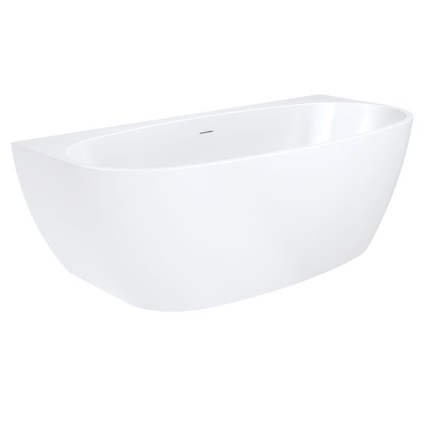 Fienza Keeto Back-To-Wall Acrylic Bath with Overflow, 1700mm FR65-1700-OF