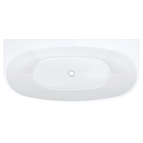 Keeto Back-To-Wall Acrylic Bath with Overflow, 1700mm FR65-1700-OF