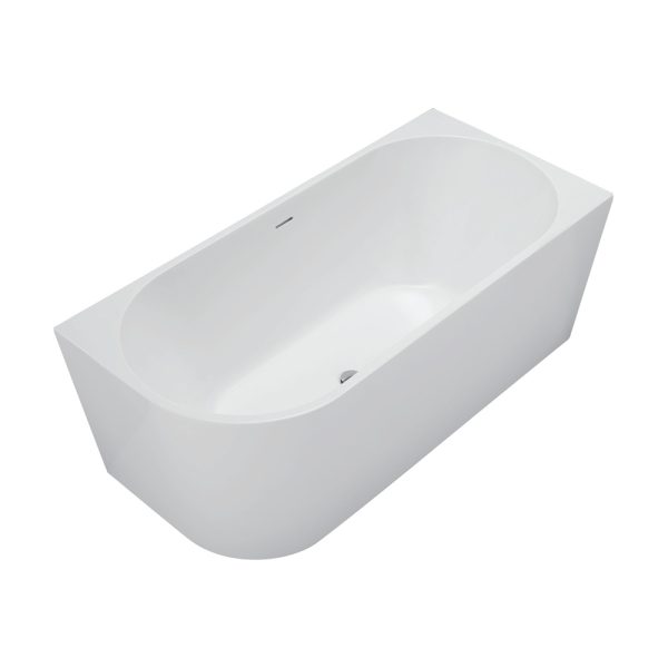 Fienza Isabella Left-Hand Acrylic Corner Bath with Overflow, Gloss White, 1500mm FR67-1500L-OF