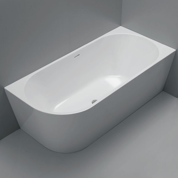 Fienza Isabella Left-Hand Acrylic Corner Bath with Overflow, Gloss White, 1700mm FR67-1700L-OF