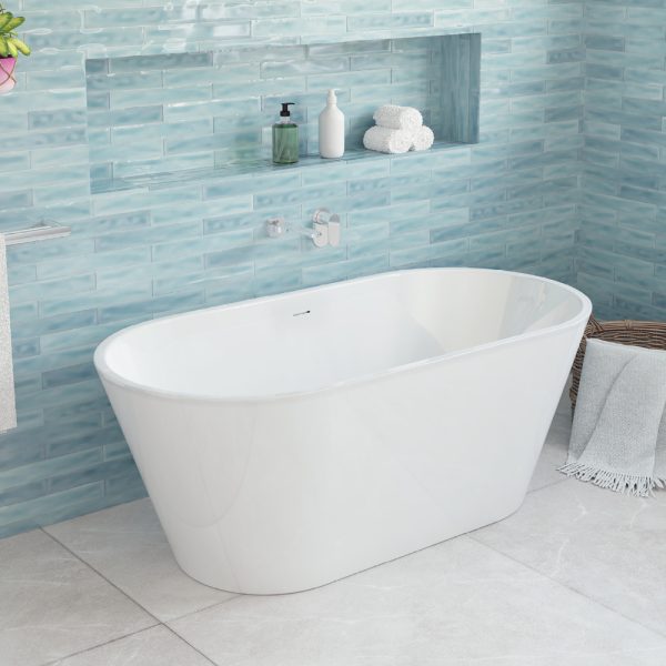 Fienza Austin Freestanding Acrylic Bath with Overflow, 1500mm FR71-1500-OF