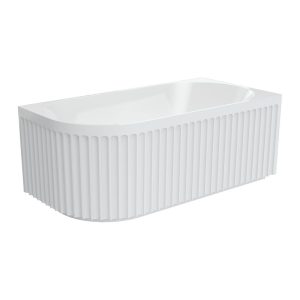 Fienza Eleanor Fluted Left-Hand Acrylic Corner Bath, 1500mm FR713-1500L